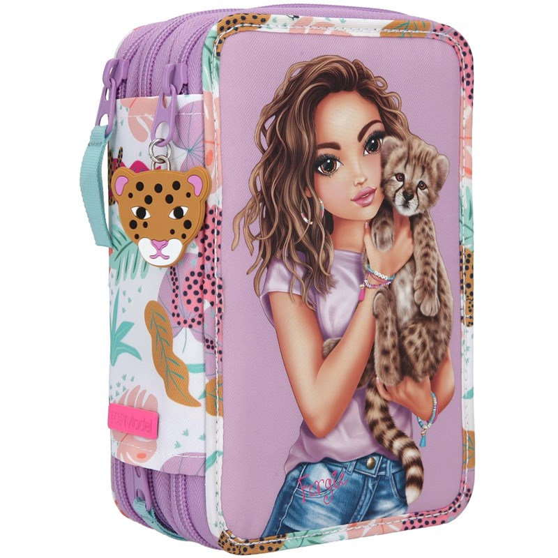 TOPModel Penalhus med fyld Urban Jungle Lilla blomst 2