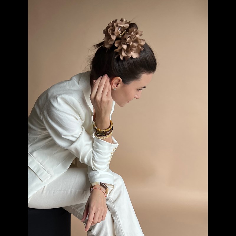 Conmé Hårklämma Lea Big Flower Brun 2