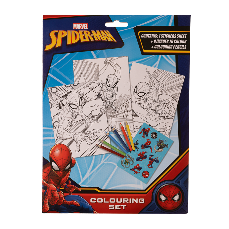 Spiderman Färgläggningsset m. färgpennor Blå/Röd/Svart 1