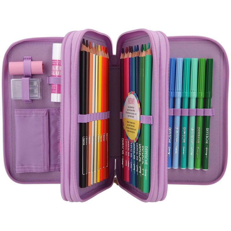 TOPModel Penalhus med fyld Urban Jungle Lilla blomst 8