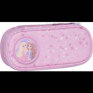 Beckmann Pennfodral Rosie Ovalt Rosa med stjärnor