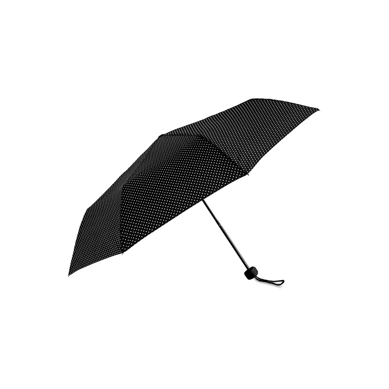 Aries Travel Paraply Regular Sort M. Hvide prikker 2