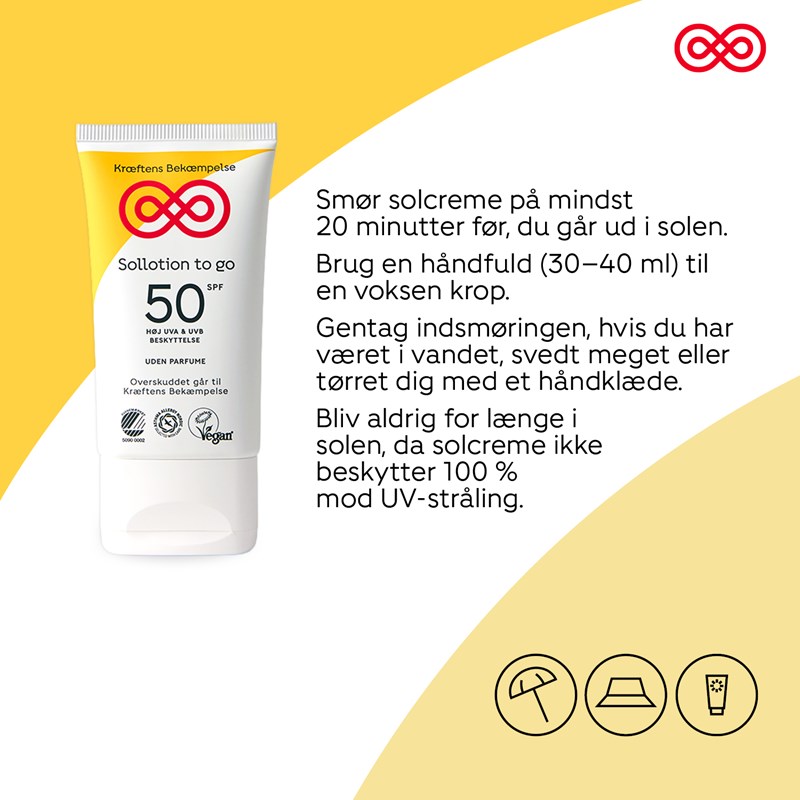 Kræftens Bekæmpelse Sollotion SPF50 TO GO Hvid 8